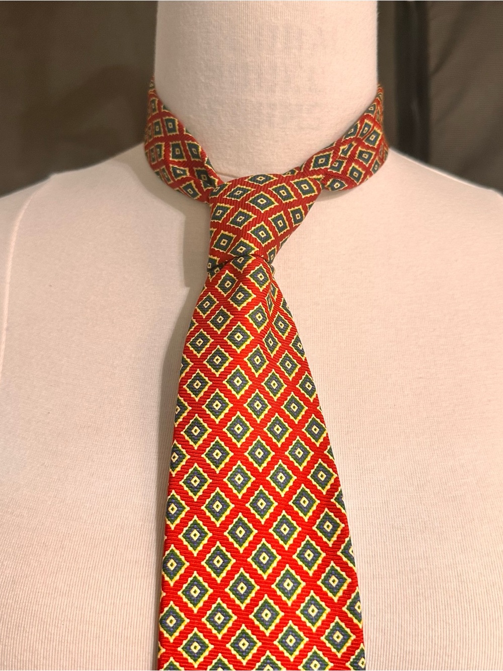 Classic Geometric Red Men's Tie Vintage Brooks Brothers Makers England Men's Tie